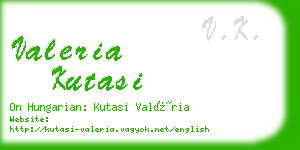 valeria kutasi business card